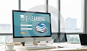 E-learning website with modish sofware for student to study on the internet