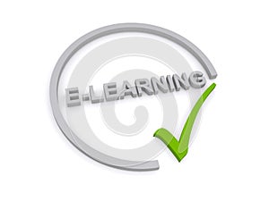 e-learning word on white