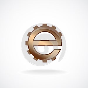 E letter logo template