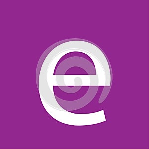 e letter on purple background