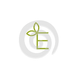 E letter vector logo . Bio food design element