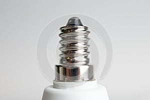 E14 light bulb screw fit. Close up.
