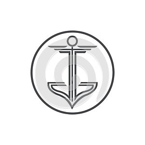 Anchor logo design. Sefety care logo design. Luxury Shipping logo vectors. Fashion. Creative Traveling logo design. Circle, Simple photo