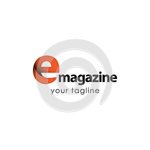 E Magazine Logo Vector Template Design Illustration