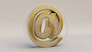 E-mail 3d gold symbol isolated on white