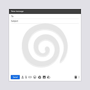 E-mail blank. Interface Email. Template blank mail for message.