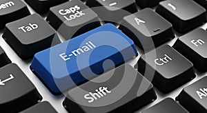E-mail Button on Black Computer Keyboard