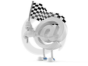 E-mail character waving race flag