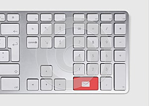 E-mail concept on keyboard