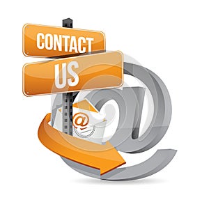 E mail contact us at sign illustration design