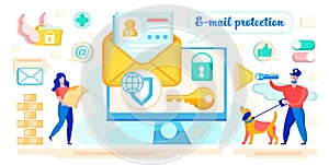 E-mail Correspondence Protection Vector Concept
