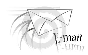 e-mail envelope in black and white