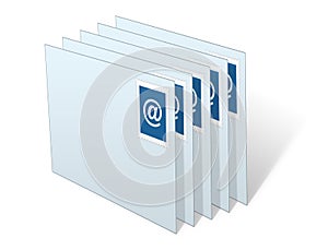 E-mail Envelopes Stacked in Inbox