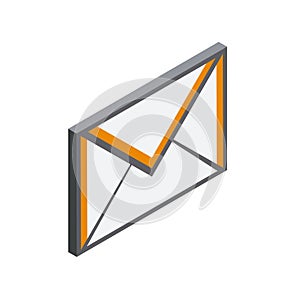 E-mail icon in 3D isometric style photo