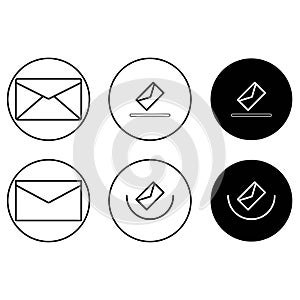 e-mail icon and envelope vector for design web and mobile design