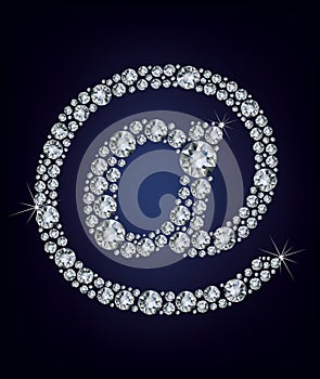 E mail icon made from diamonds