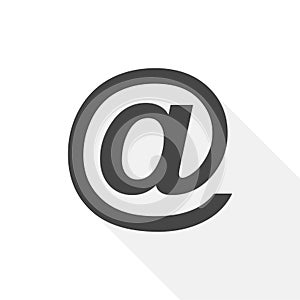 E-mail internet icon with long shadow