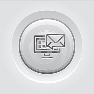 E-mail Marketing Icon. Grey Button Design