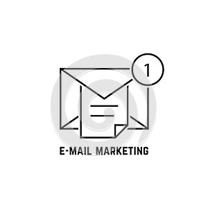E-mail marketing with thin line notice