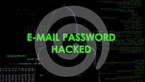 E-mail password hacked, criminal in black gets unauthorized access to data