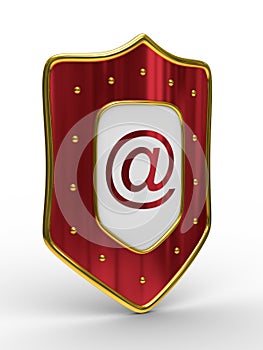 E-mail protection on white background