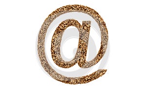 E-mail sign from bullets, 3D rendering