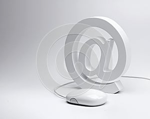 E-mail @ sign and computer mouse