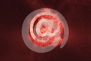 E-mail sign. E-mail symbol. Abstract night sky background