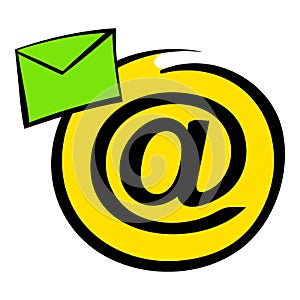 E-mail sign icon, icon cartoon