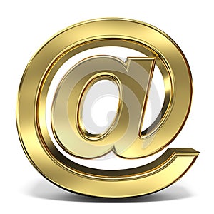 E-mail sign at symbol 3D rendering illustration on white background