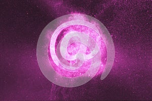 E-mail sign. E-mail symbol. Abstract night sky background