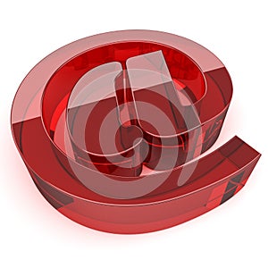 E-mail sign on white background - 3D rendered image