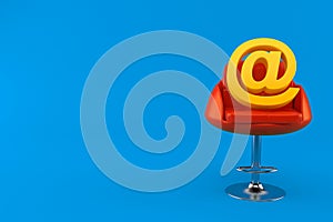 E-mail symbol on barbershop chair