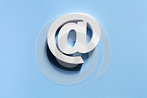 E-mail symbol on blue background concept for internet, contact us and e-mail address