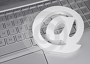 E-mail symbol on computer keyboard