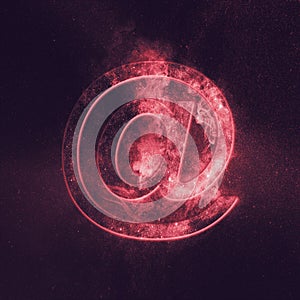 E-mail symbol. e-mail sign. Abstract night sky background