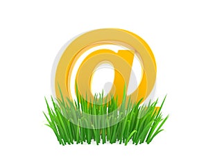 E-mail symbol on grass