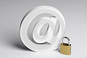 E-mail symbol with lock