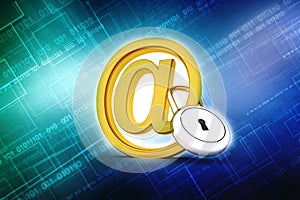 3d render of email internet Concept in technology background