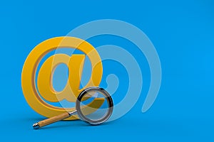 E-mail symbol with magnifying glass