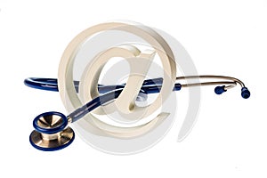 E-mail symbol and stethoscope