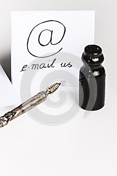 E-mail us with old pen and ink bottle