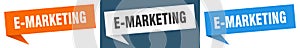 e-marketing banner. e-marketing speech bubble label set.