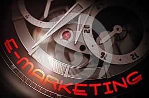 E-Marketing on the Luxury Wrist Watch Mechanism. 3D.