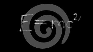 E=mc2 formula with black background