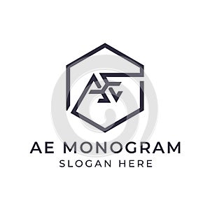 A and E monogram logo design,simple minimal modern style logomark,brand logo template