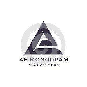 A and E monogram logo design , simple minimal modern style logomark , brand logo template