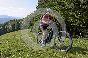 E-Mountainbiking, Oberosterreichischen Voralpen, Oberosterreich, Austria