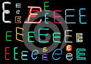 E Neon Letters