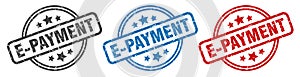 e-payment stamp. e-payment round isolated sign.